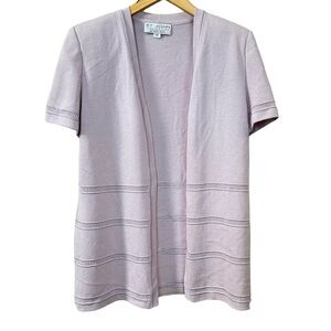 ST JOHN COLLECTION Light Purple Santana Knit Cardigan Jacket Women’s‎ Sz 10